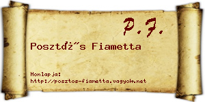 Posztós Fiametta névjegykártya